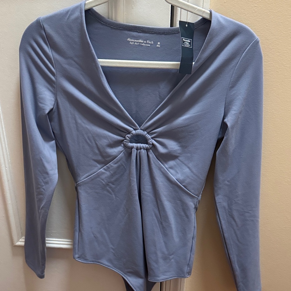 Abercrombie & Fitch Long Sleeve Bodysuit in light blue NWT